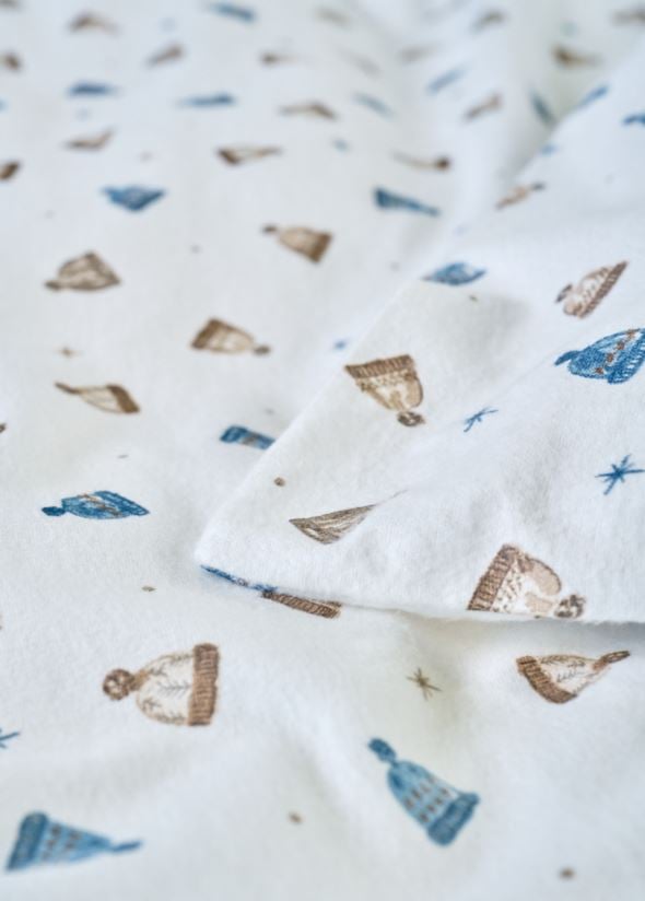 Flanell voodipesukomplekt mitmevärviline/sinine - 3