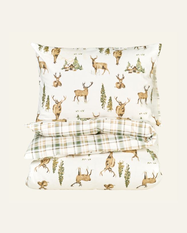 Flanell voodipesukomplekt mitmevärviline/roheline - 230x220 cm mitmevärviline/roheline - 1