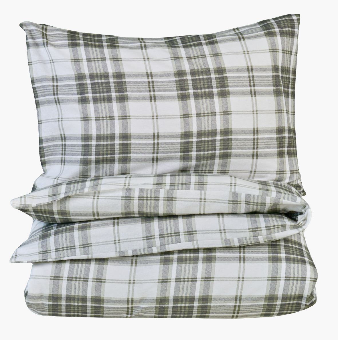 Flanell voodipesukomplekt oliiviroheline - 150x210 cm oliiviroheline - 1