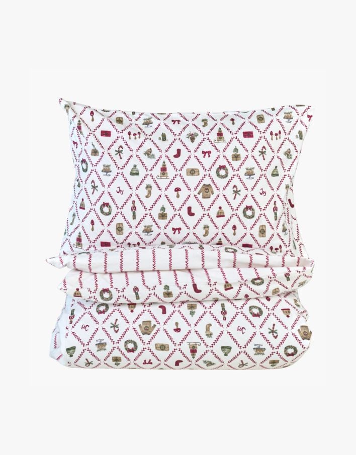 Flanell voodipesukomplekt mitmevärviline/punane - 150x210 cm mitmevärviline/punane - 1