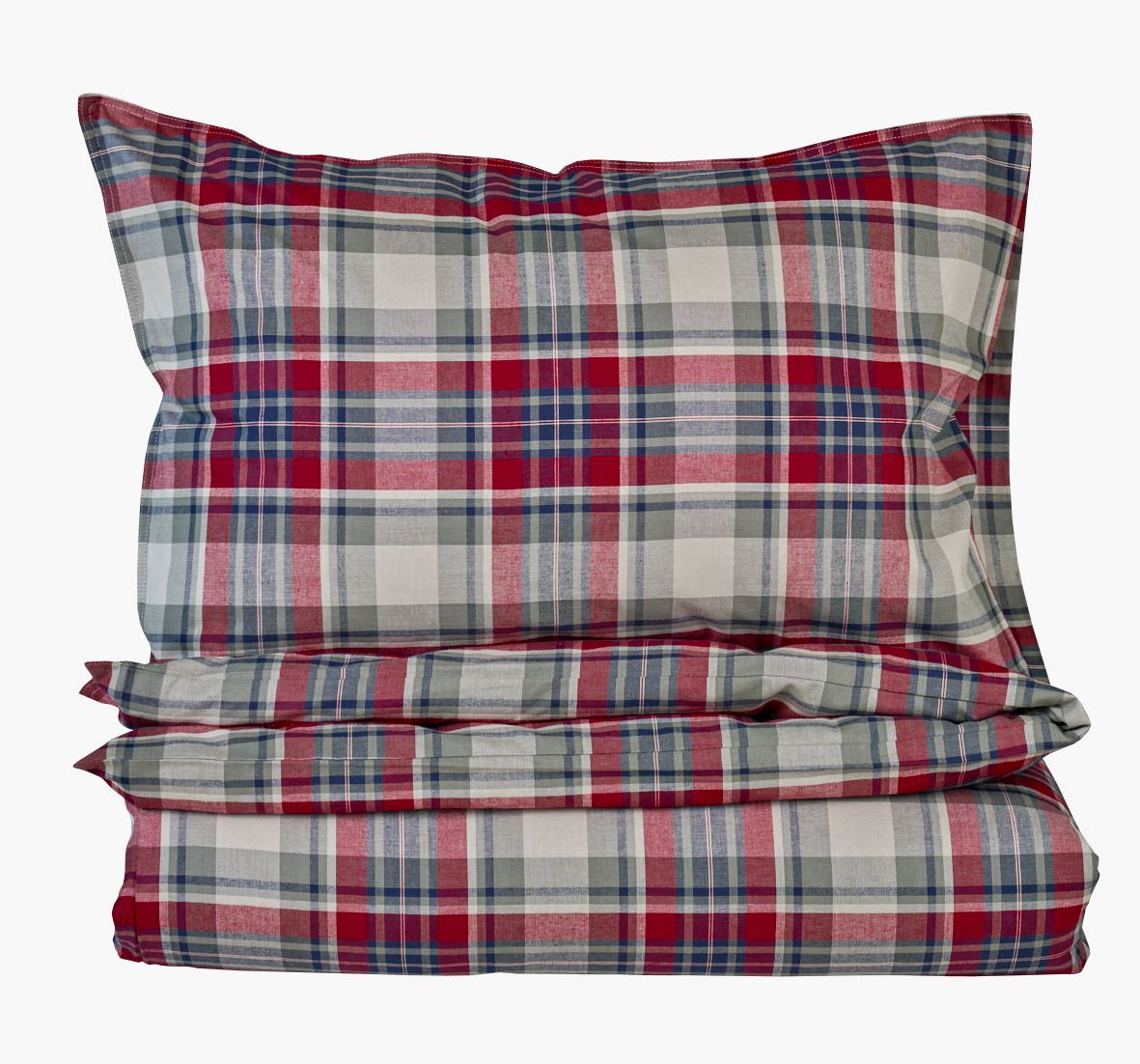 Voodipesukomplekt lõimvärvitud puuvill mitmevärviline/punane - 150x210 cm mitmevärviline/punane - 1