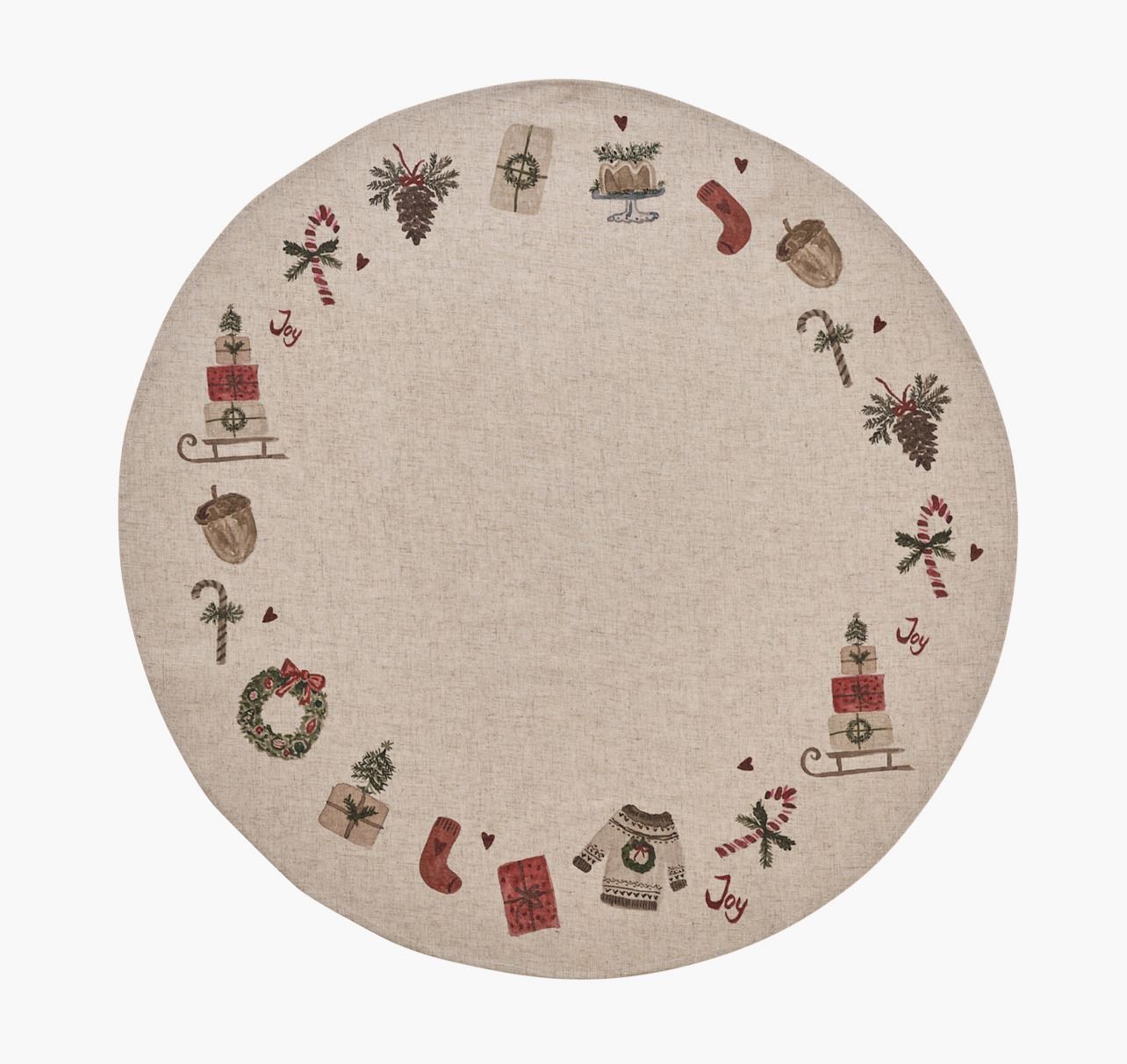 Jõulukuuse vaip mitmevärviline/punane - ø100 cm mitmevärviline/punane - 1