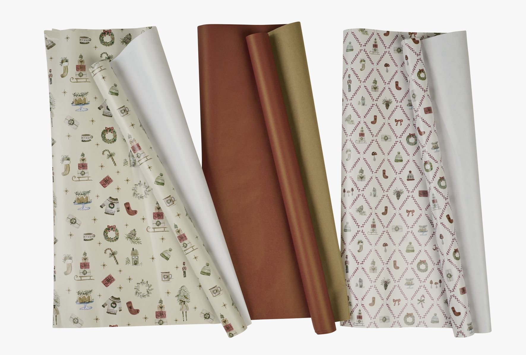 Kinkepaber mitmevärviline/punane - 56cm x 4m mitmevärviline/punane - 1