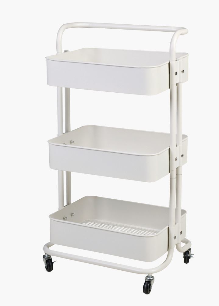 Ratastega riiul valge - 44x36x83 cm valge - 1