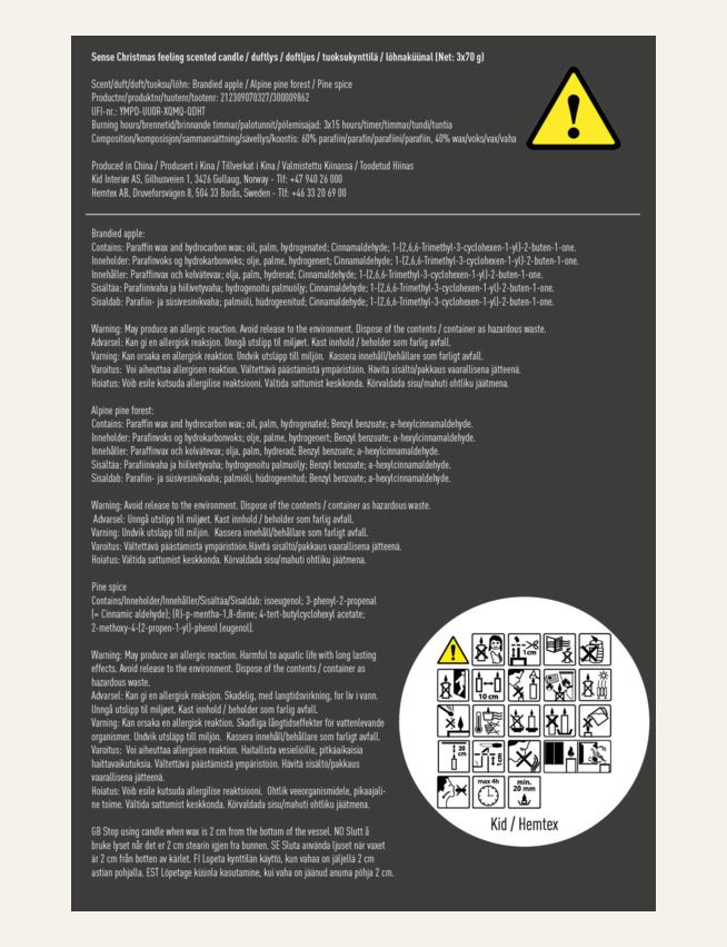 Lõhnaküünal mitmevärviline/punane - 2