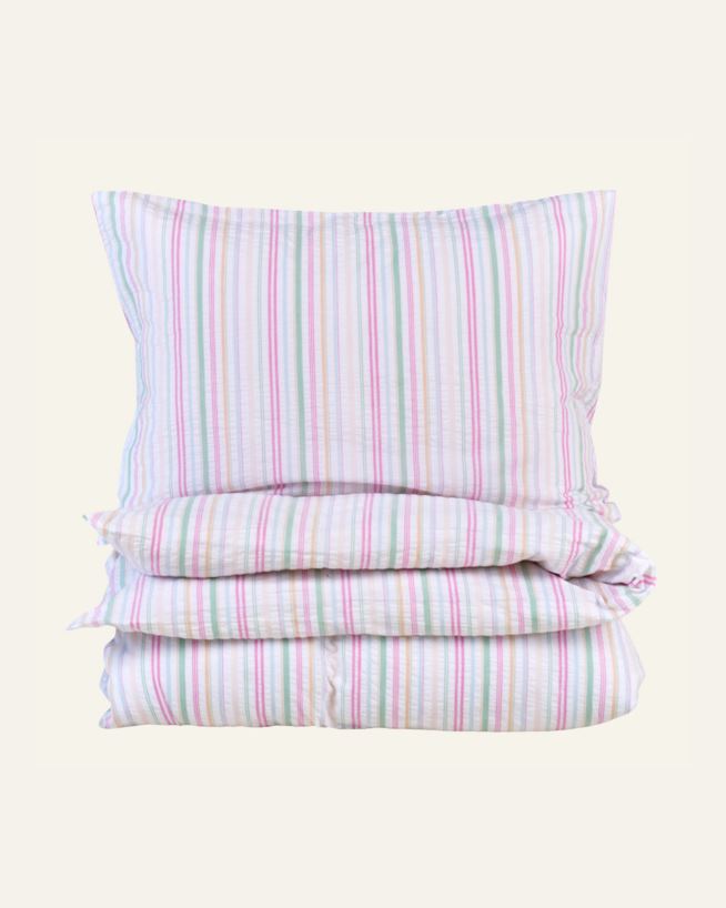 Voodipesukomplekt lõimvärvitud krepp-puuvill mitmevärviline - 150x210 cm mitmevärviline - 1