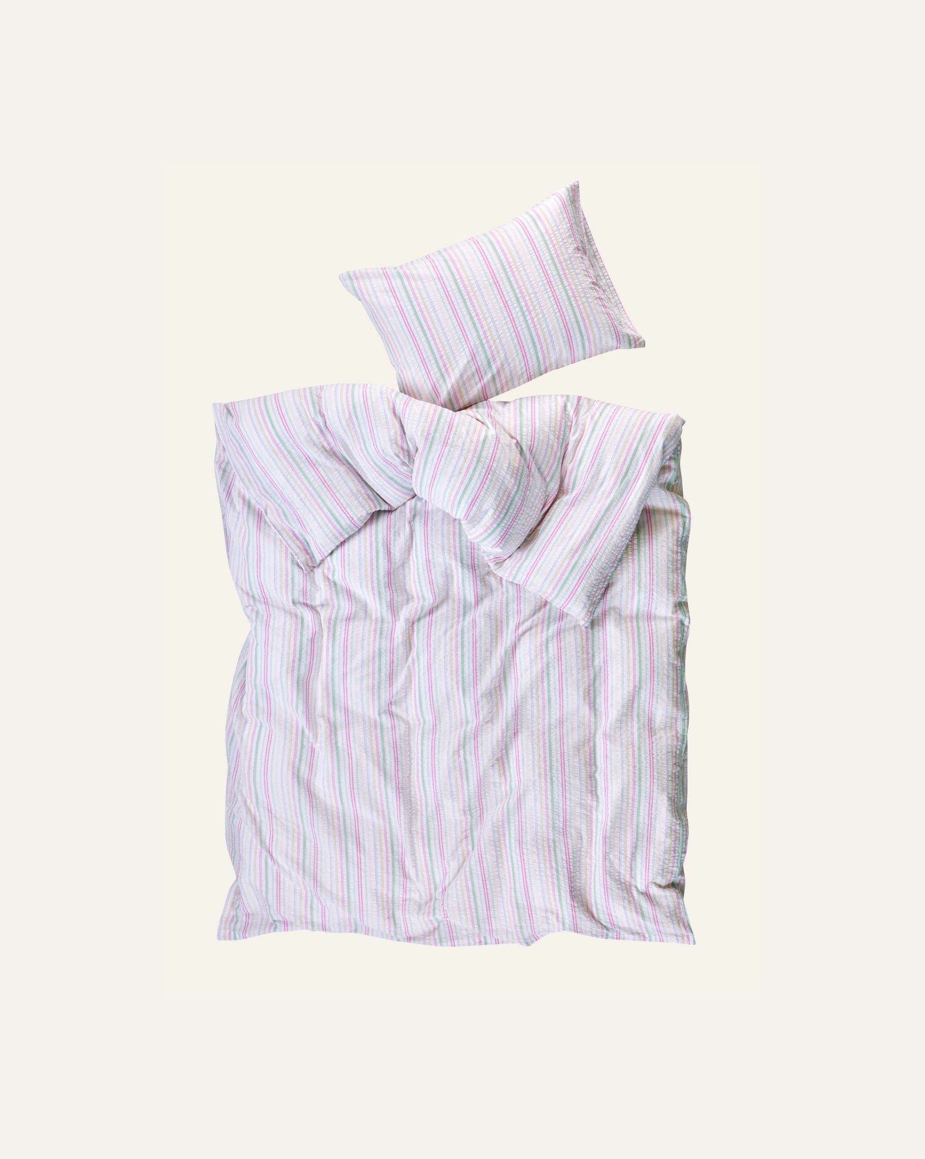 Voodipesukomplekt lõimvärvitud krepp-puuvill mitmevärviline - 3