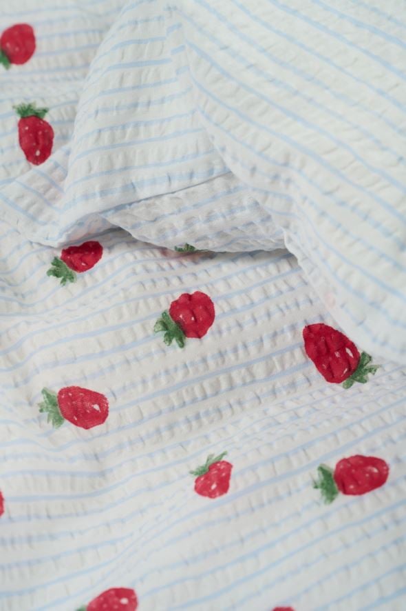 Voodipesukomplekt krepp-puuvillane hele sinine - 4