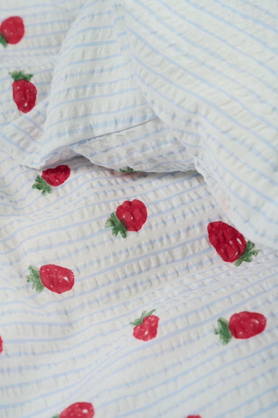 Voodipesukomplekt krepp-puuvillane hele sinine - 4