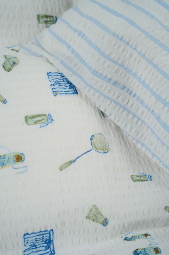 Voodipesukomplekt mitmevärviline/roheline - 2