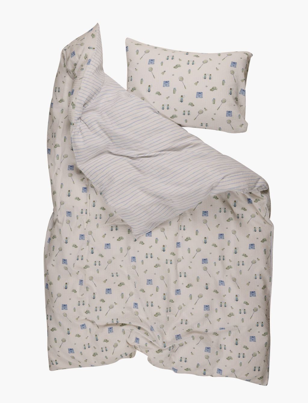 Voodipesukomplekt mitmevärviline/roheline - 3