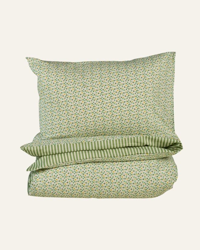 Voodipesukomplekt puuvillane mitmevärviline/roheline - 150x210+50x60 cm mitmevärviline/roheline - 1