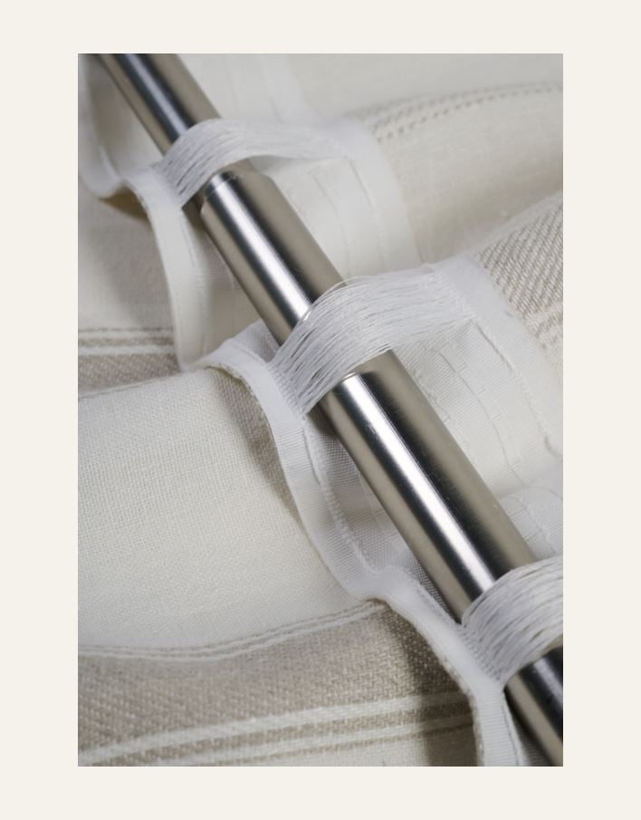 Linane kardin mitmevärviline/valge - 2