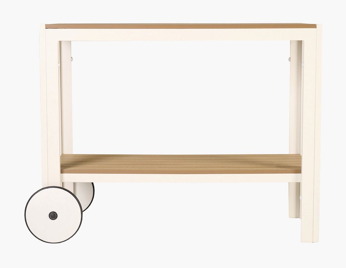 Ratastega riiul loodusvalge - 100x45x74 cm loodusvalge - 1