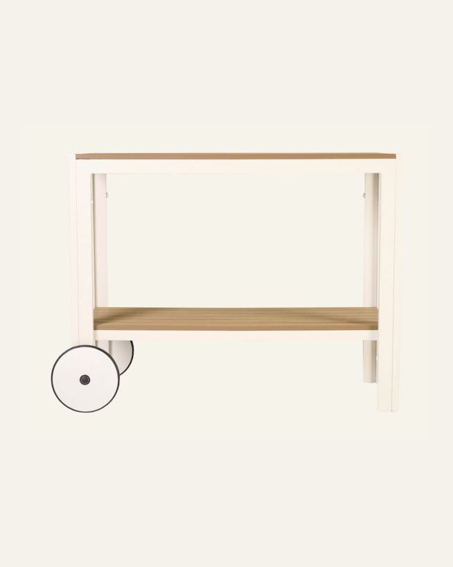 Ratastega riiul loodusvalge - 100x45x74 cm loodusvalge - 1