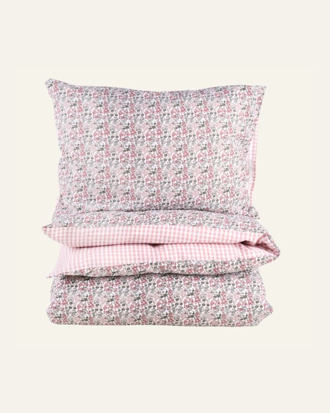 Voodipesukomplekt krepp-puuvillane mitmevärviline/roosa - 150x210 cm/50x60 cm mitmevärviline/roosa - 1