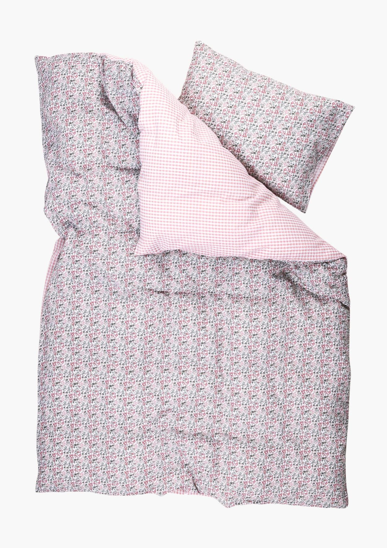 Voodipesukomplekt krepp-puuvillane mitmevärviline/roosa - 4