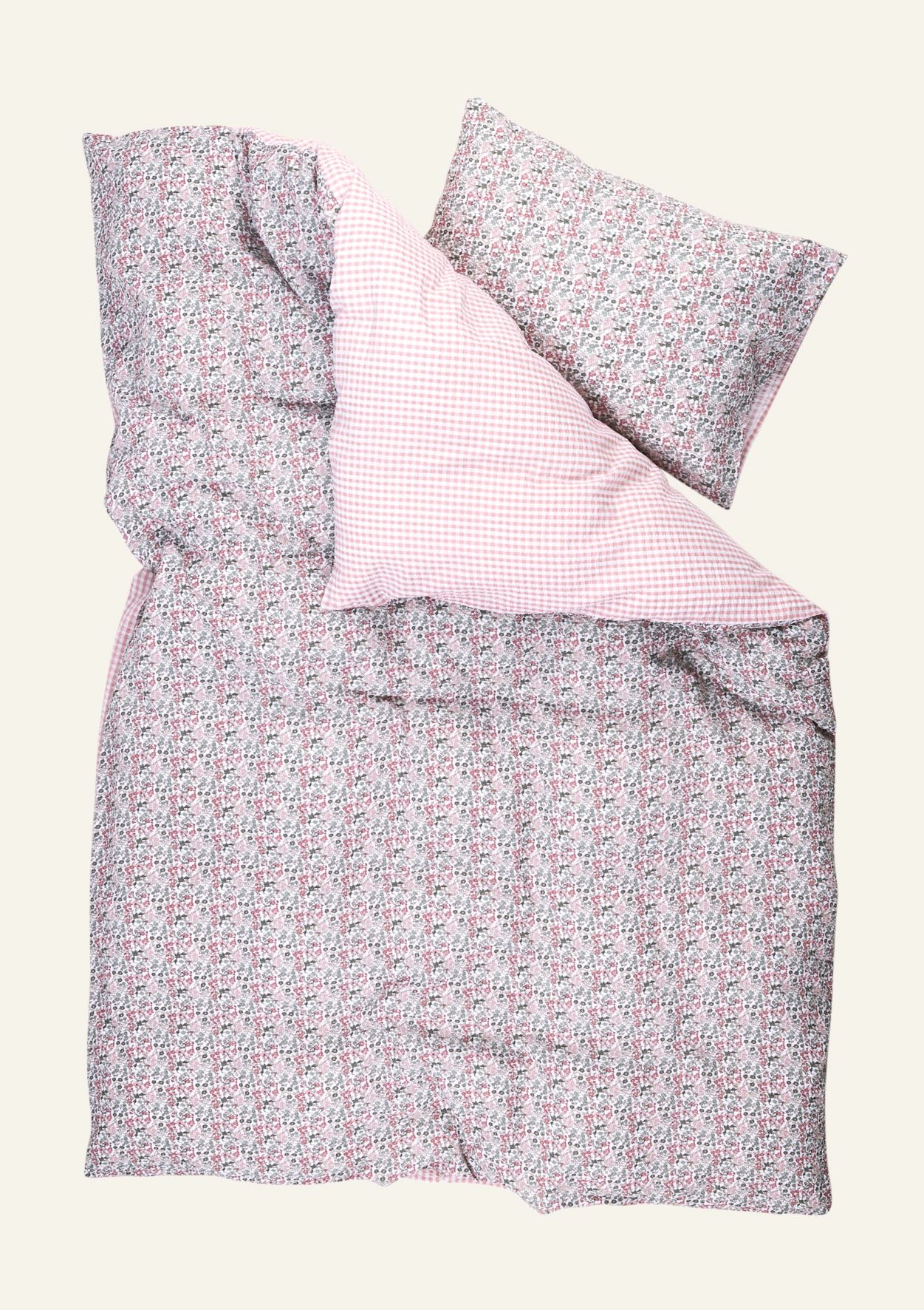 Voodipesukomplekt krepp-puuvillane mitmevärviline/roosa - 4