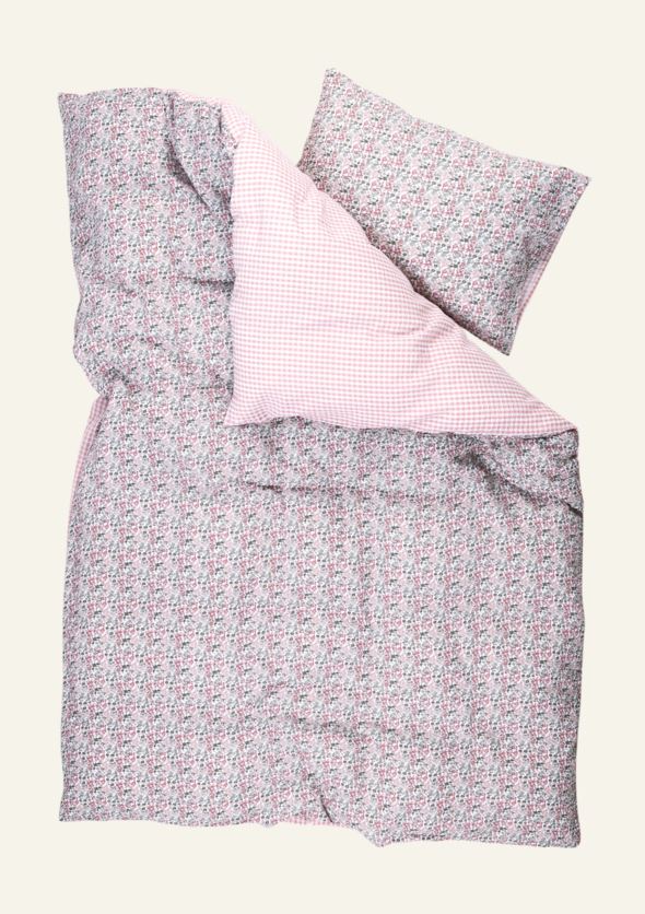 Voodipesukomplekt krepp-puuvillane mitmevärviline/roosa - 4
