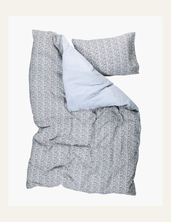 Voodipesukomplekt krepp-puuvillane mitmevärviline/sinine - 2