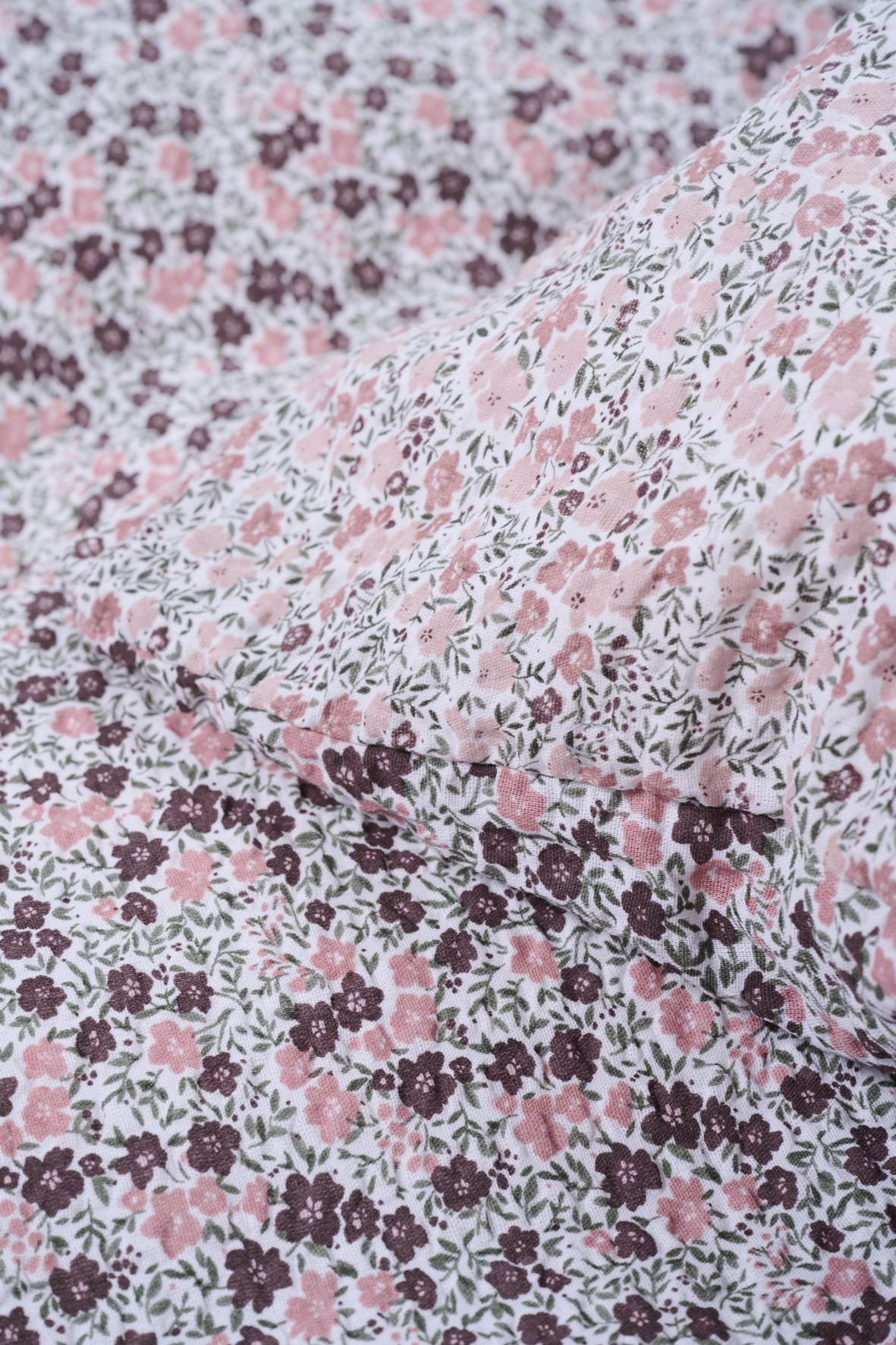 Voodipesukomplekt krepp-puuvillane mitmevärviline/roosa - 3