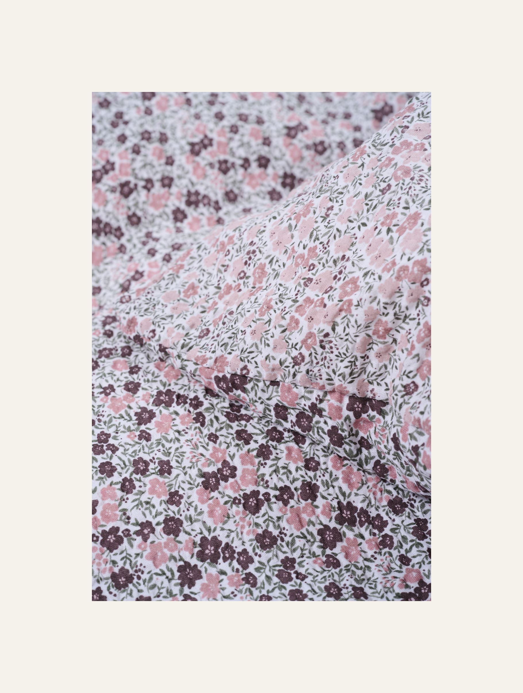 Voodipesukomplekt krepp-puuvillane mitmevärviline/roosa - 3
