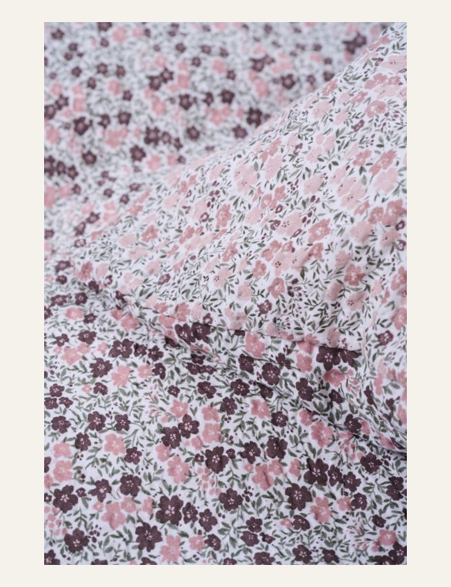 Voodipesukomplekt krepp-puuvillane mitmevärviline/roosa - 3