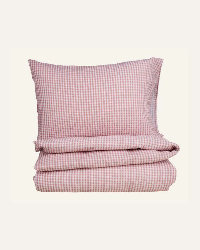 Voodipesukomplekt krepp-puuvillane roosa - 150x210 cm/50x60 cm roosa - 1