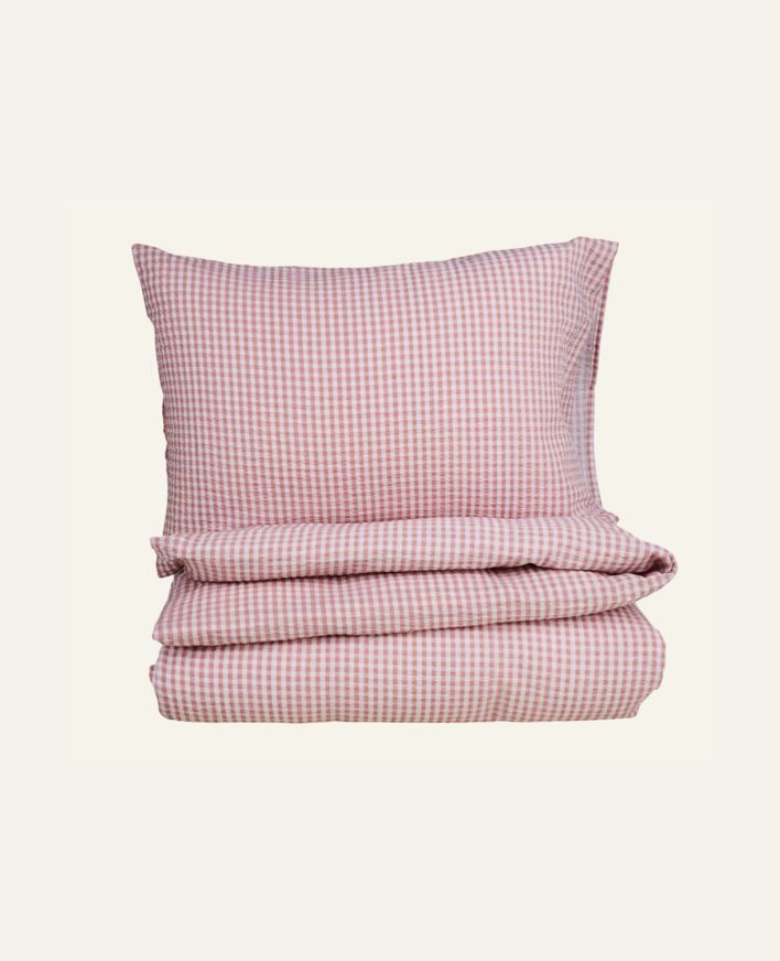 Voodipesukomplekt krepp-puuvillane roosa - 150x210 cm/50x60 cm roosa - 1