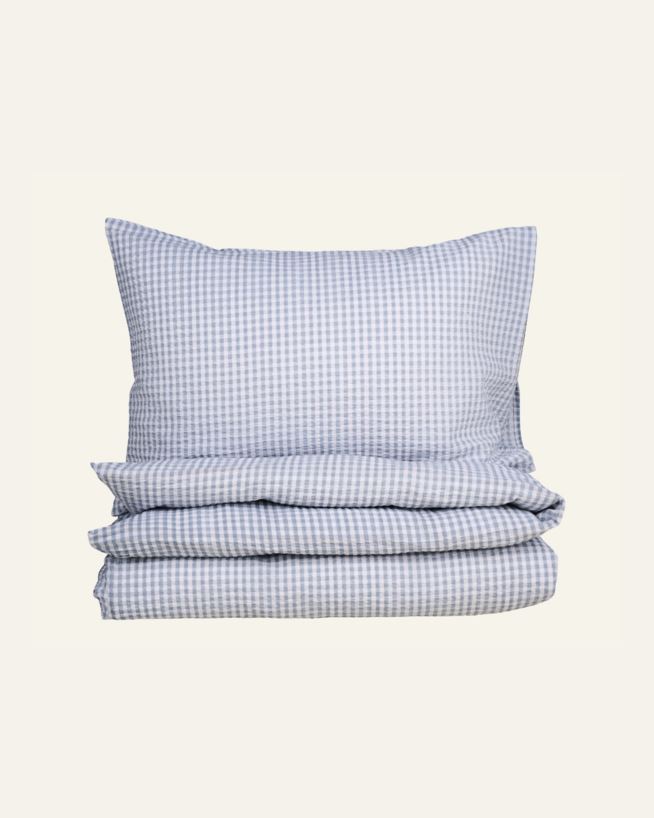 Voodipesukomplekt krepp-puuvillane sinine - 150x210 cm/50x60 cm sinine - 1