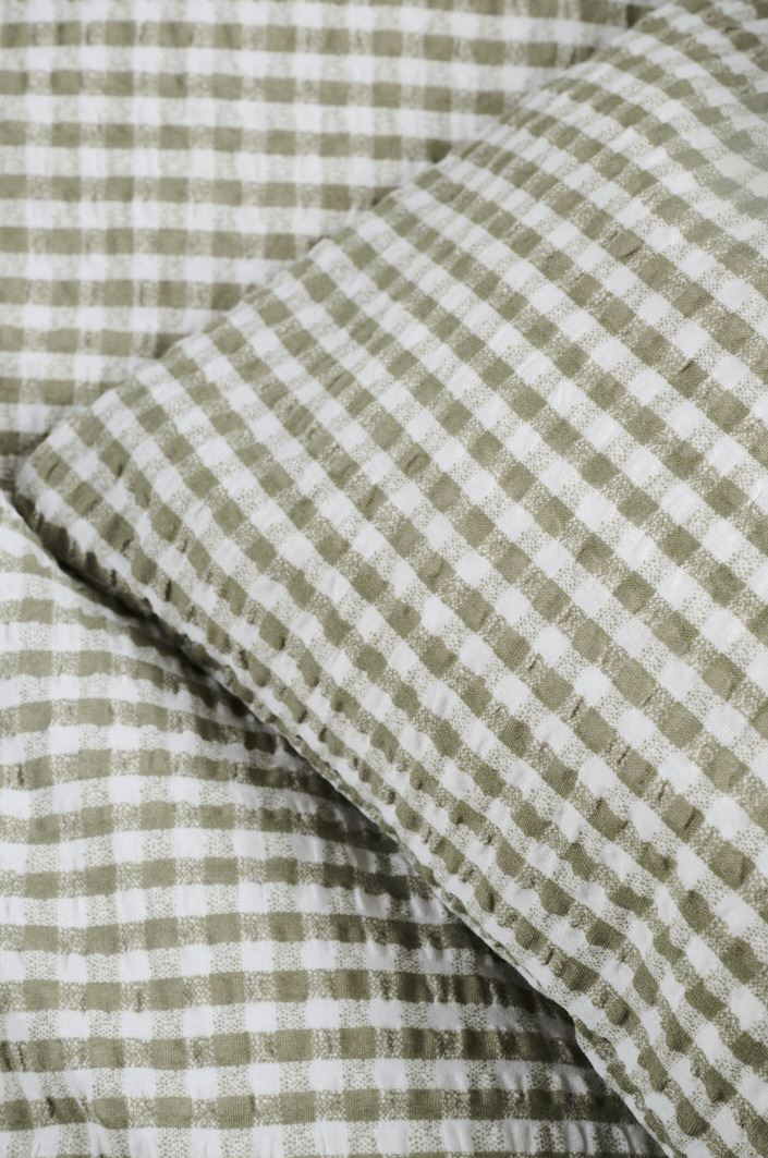 Voodipesukomplekt krepp-puuvillane oliiviroheline - 2