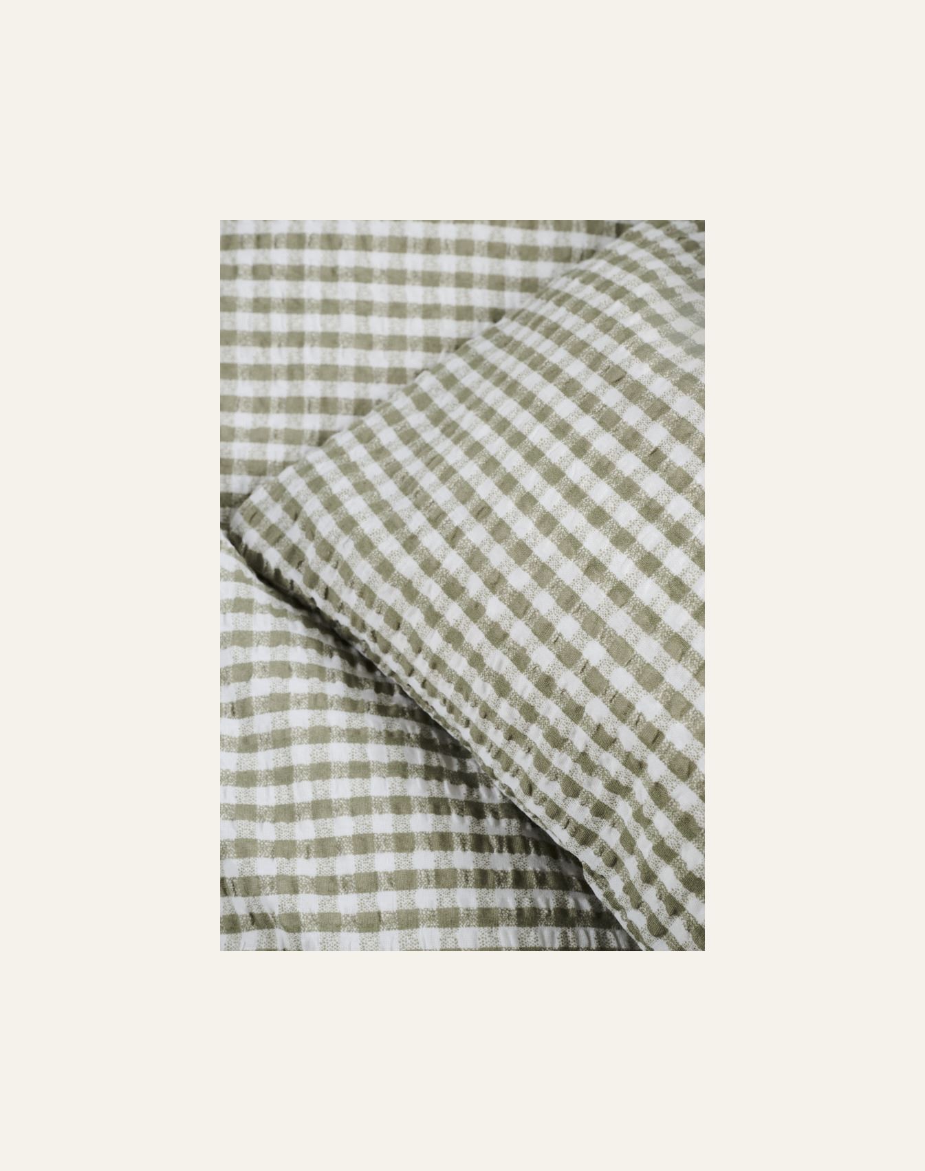 Voodipesukomplekt krepp-puuvillane oliiviroheline - 2