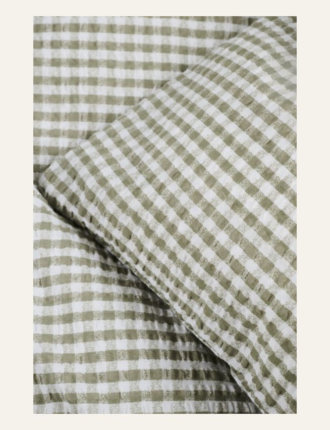 Voodipesukomplekt krepp-puuvillane oliiviroheline - 2