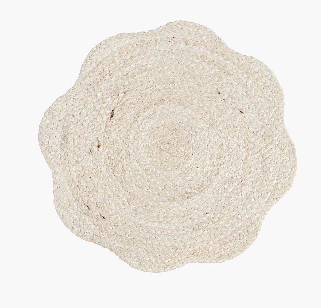 Lauamatt loodusvalge - ø40 cm loodusvalge - 1