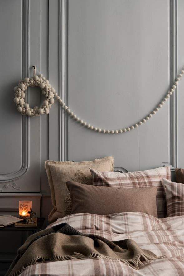 Voodipesukomplekt lõimvärvitud flanell sand - 2