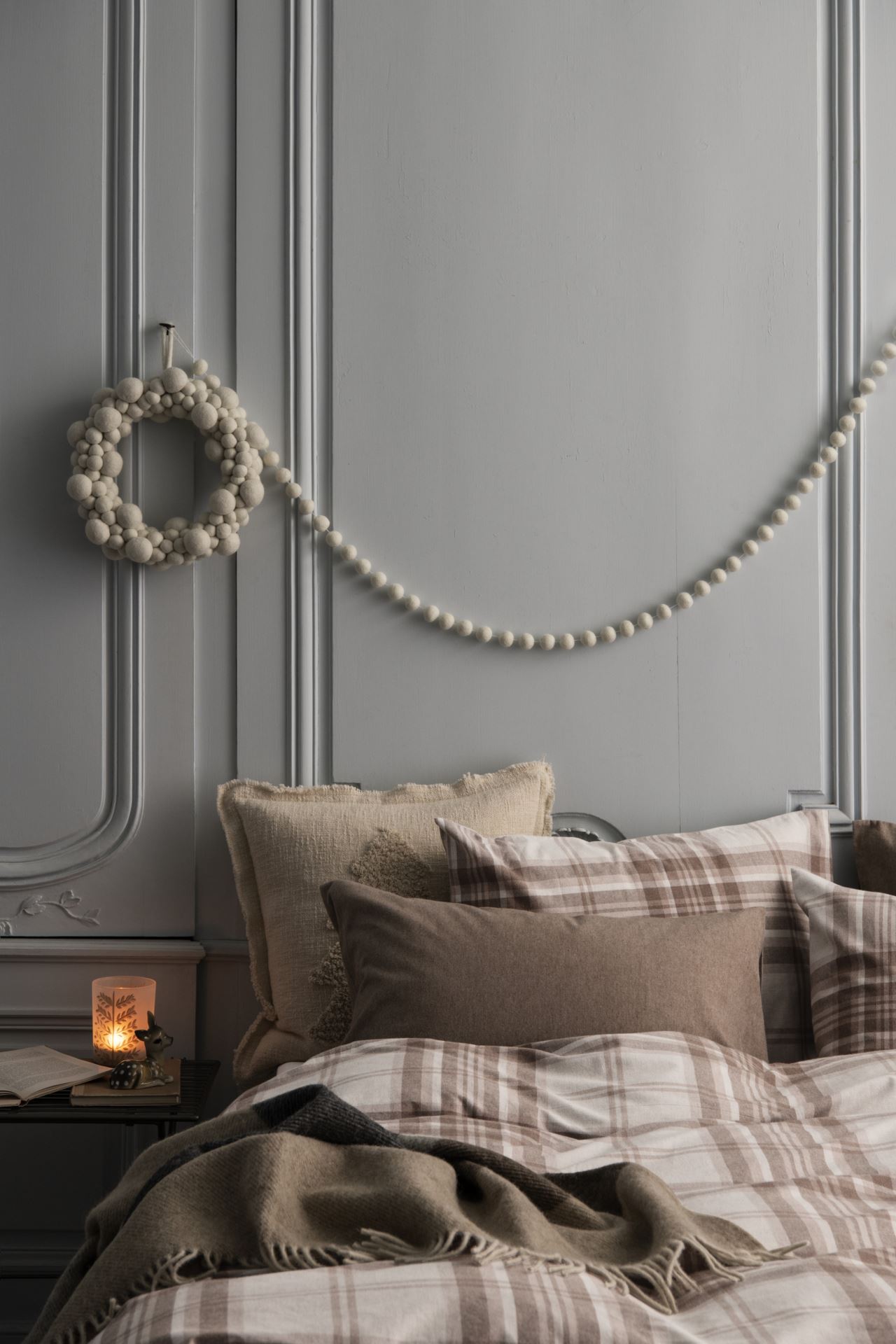 Voodipesukomplekt lõimvärvitud flanell sand - 2