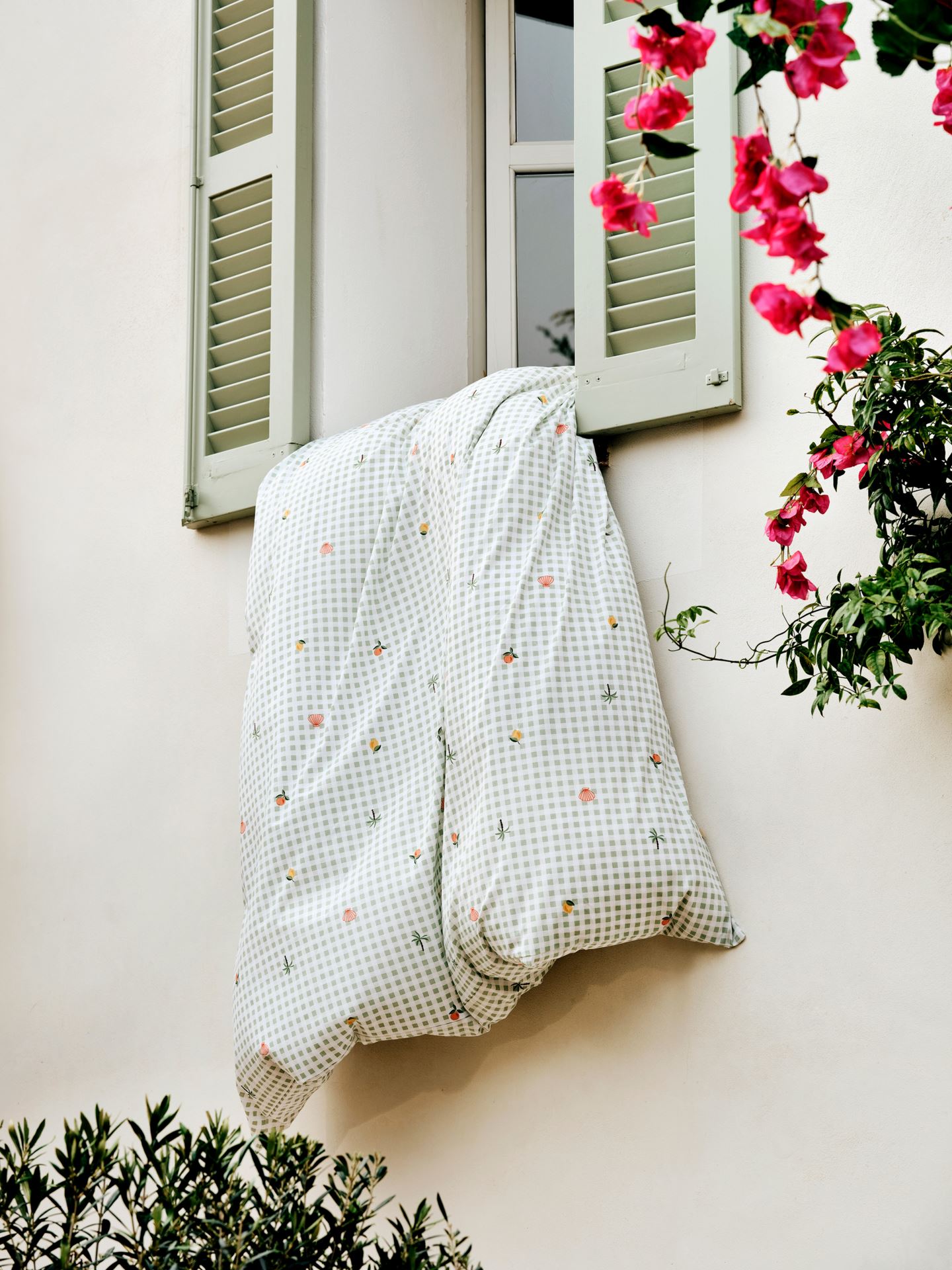 Voodipesukomplekt puuvillane roheline - 2