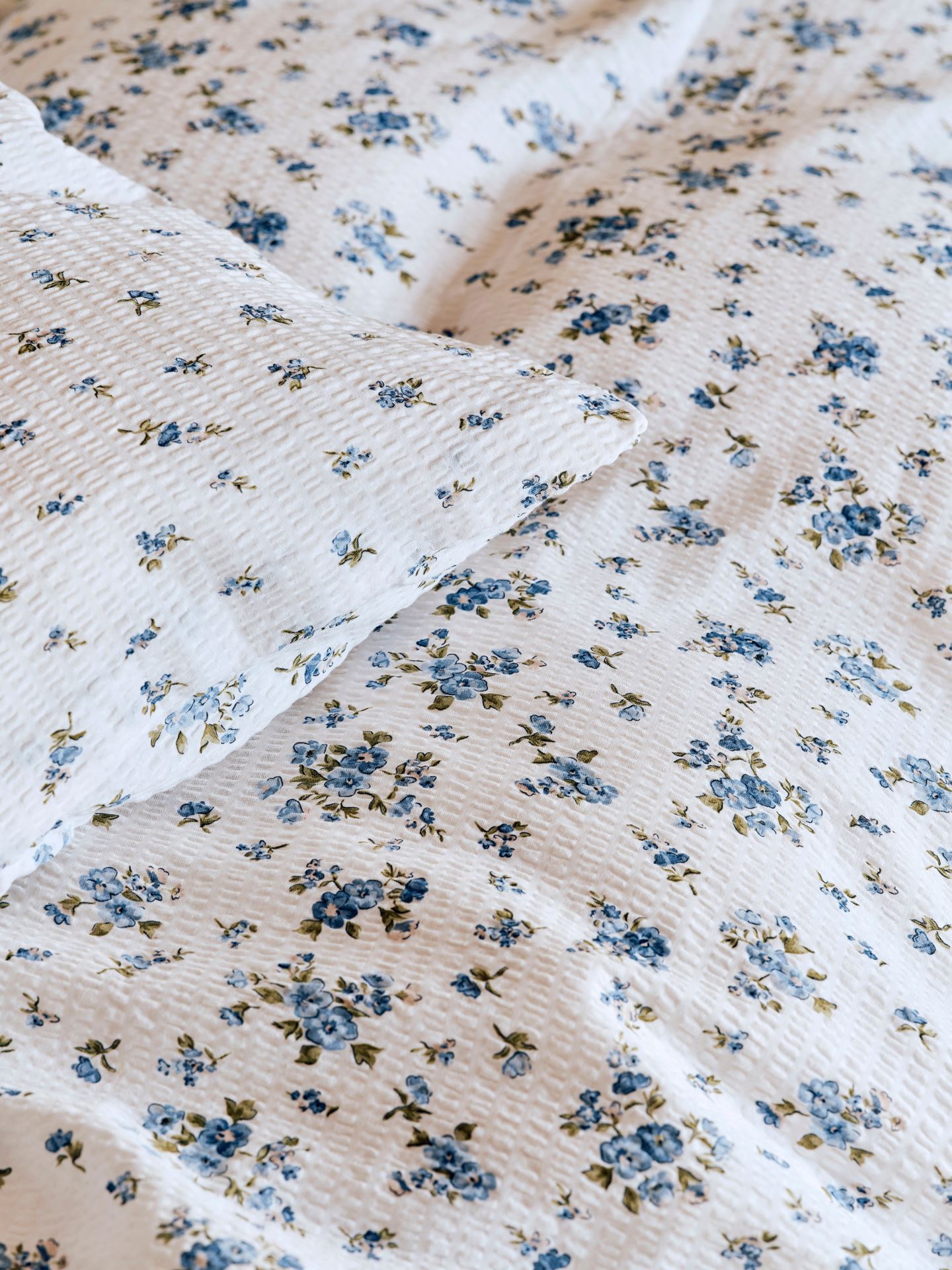 Voodipesukomplekt krepp-puuvillane sinine - 3