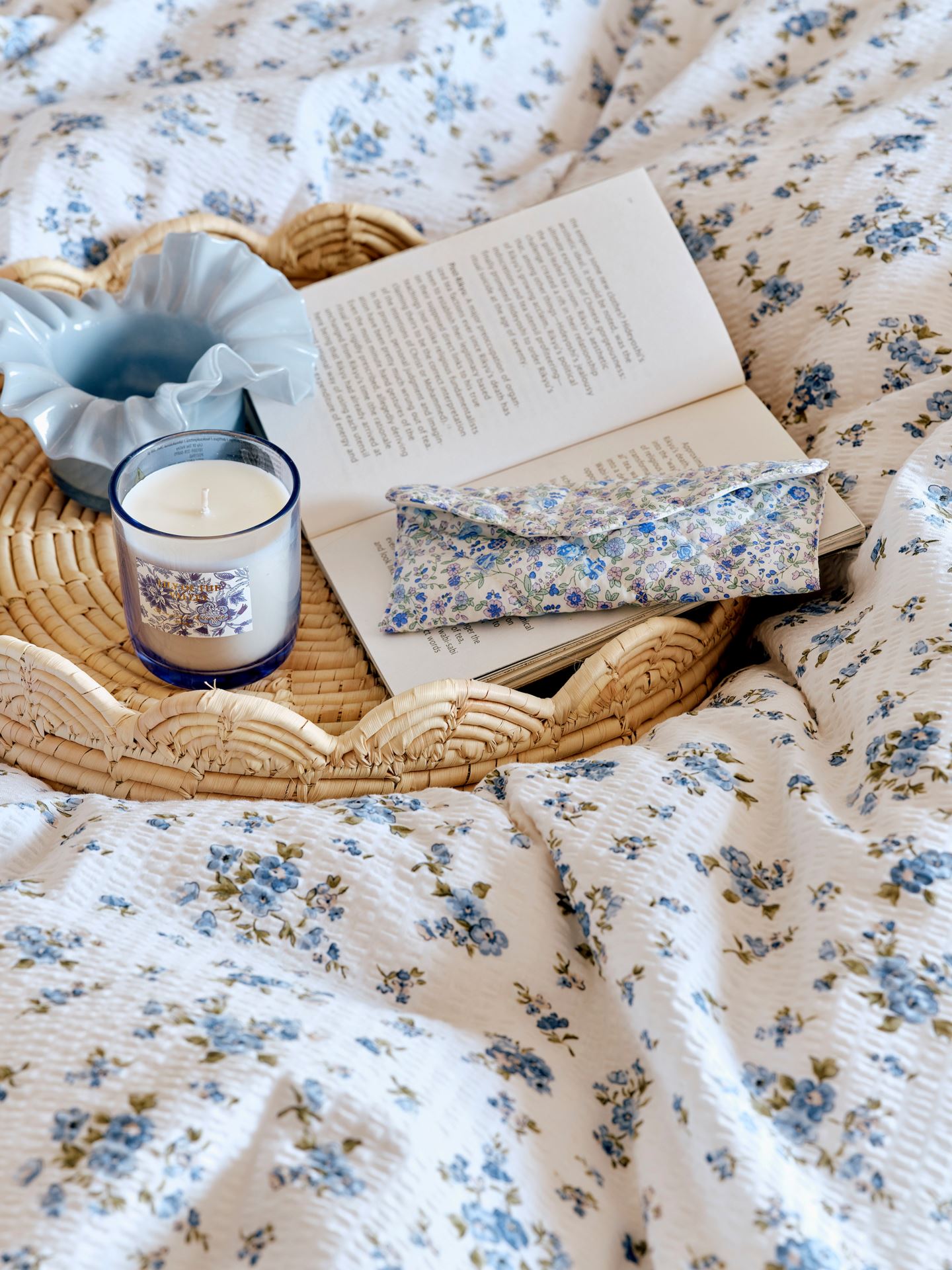 Voodipesukomplekt krepp-puuvillane sinine - 3