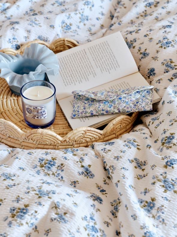 Voodipesukomplekt krepp-puuvillane sinine - 3