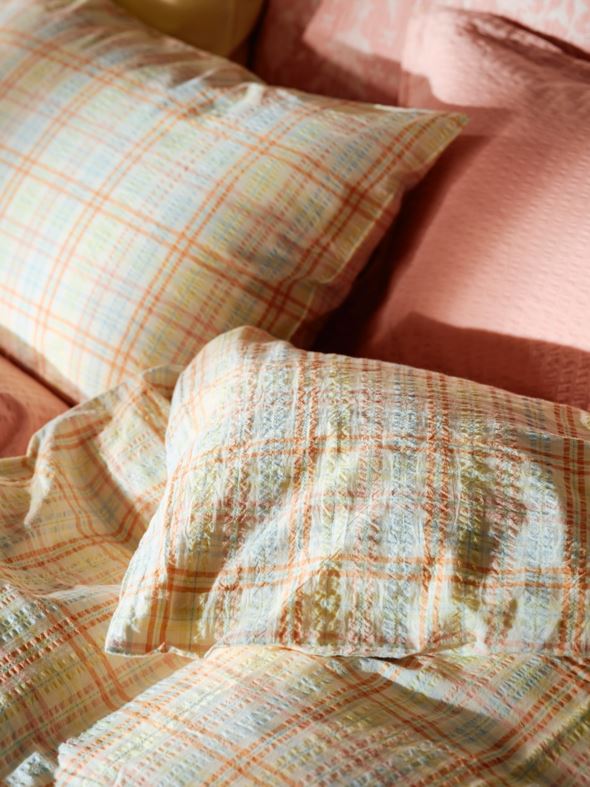 Voodipesukomplekt lõimvärvitud krepp-puuvill mitmevärviline - 2