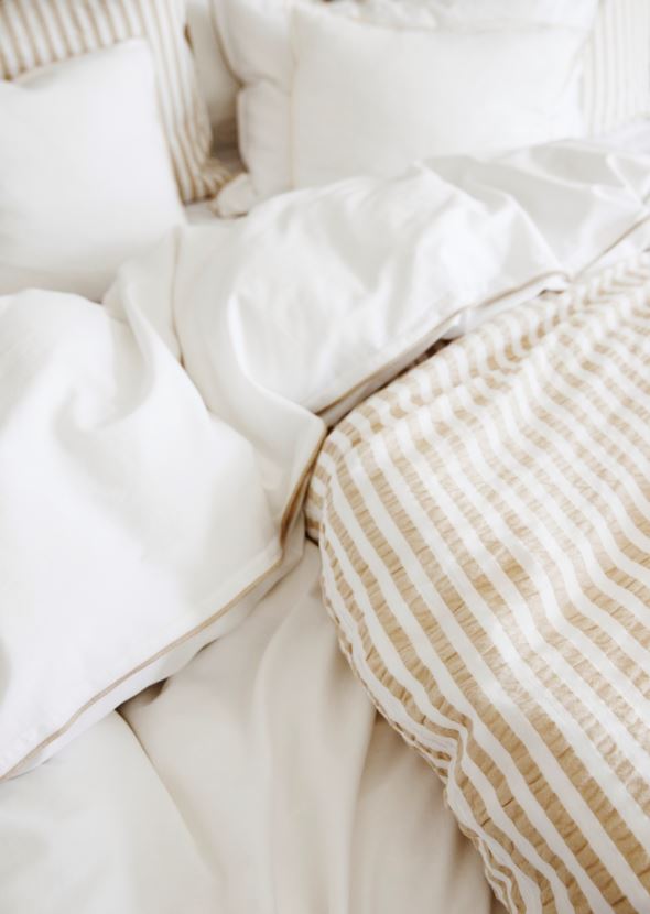 Voodipesukomplekt krepp-puuvillane sand - 2