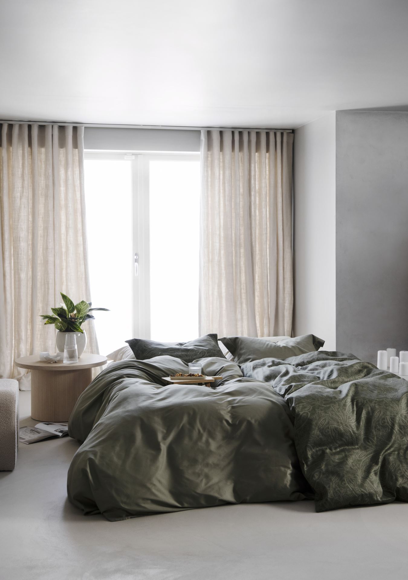 Voodipesukomplekt egiptuse puuvill oliiviroheline - 4