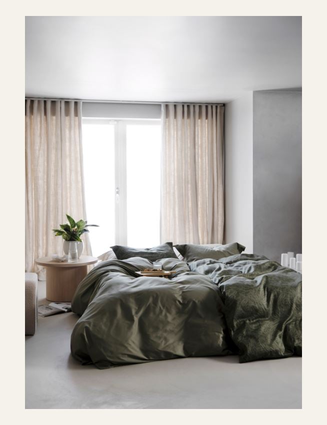 Voodipesukomplekt egiptuse puuvill oliiviroheline - 4