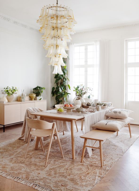 Söögilaua pink naturaalne toon - 11