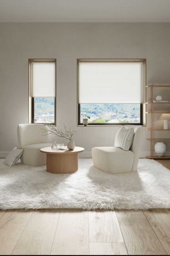 Valgust filtreeriv topelt- voldikkardin valge - 2