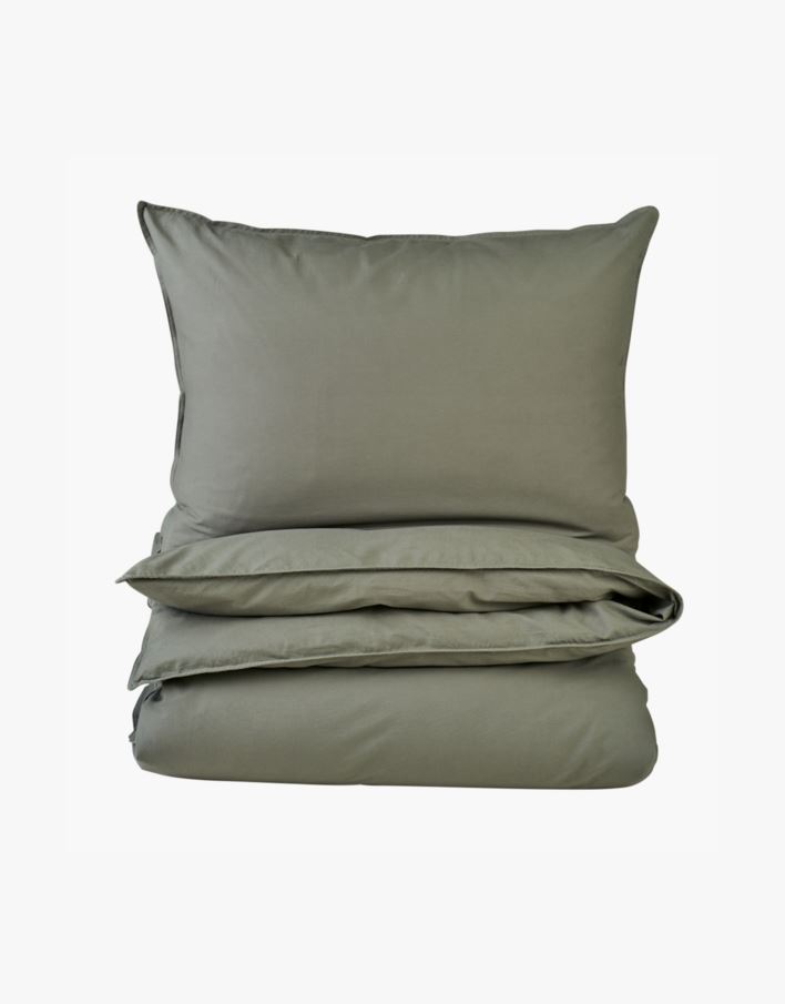 Voodipesukomplekt puuvillane oliiviroheline - 230x220 cm oliiviroheline - 1