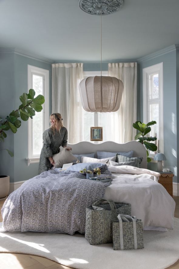 Voodipesukomplekt krepp-puuvillane mitmevärviline/sinine - 6