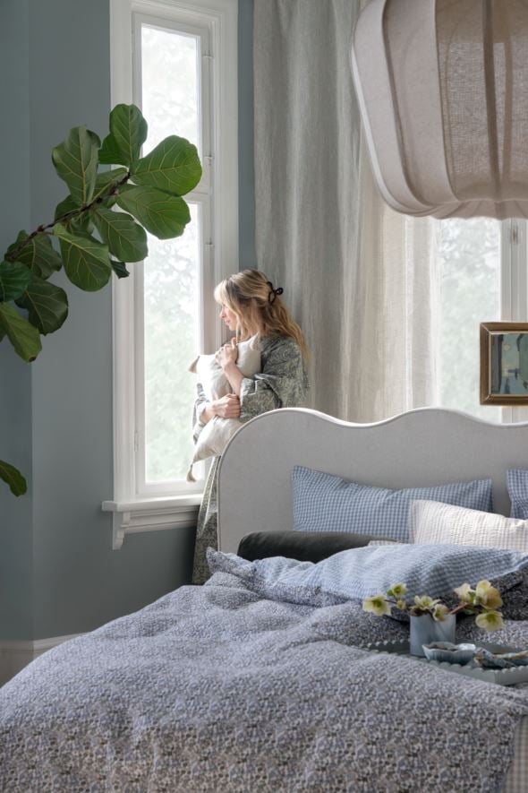 Voodipesukomplekt krepp-puuvillane mitmevärviline/sinine - 5