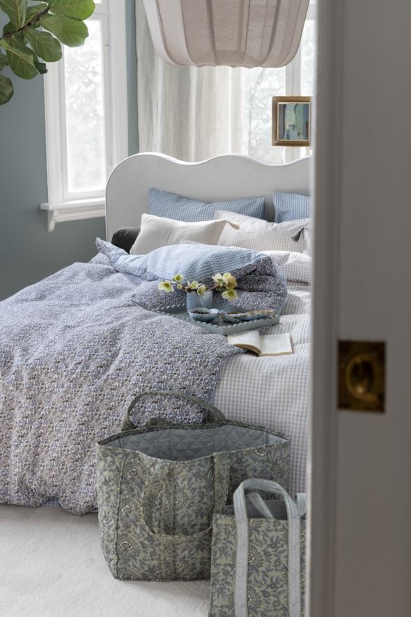 Voodipesukomplekt krepp-puuvillane mitmevärviline/sinine - 4